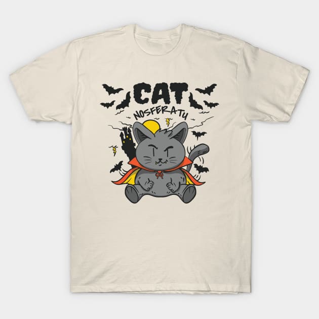 Spooky Cat T-Shirt by Hamster Design